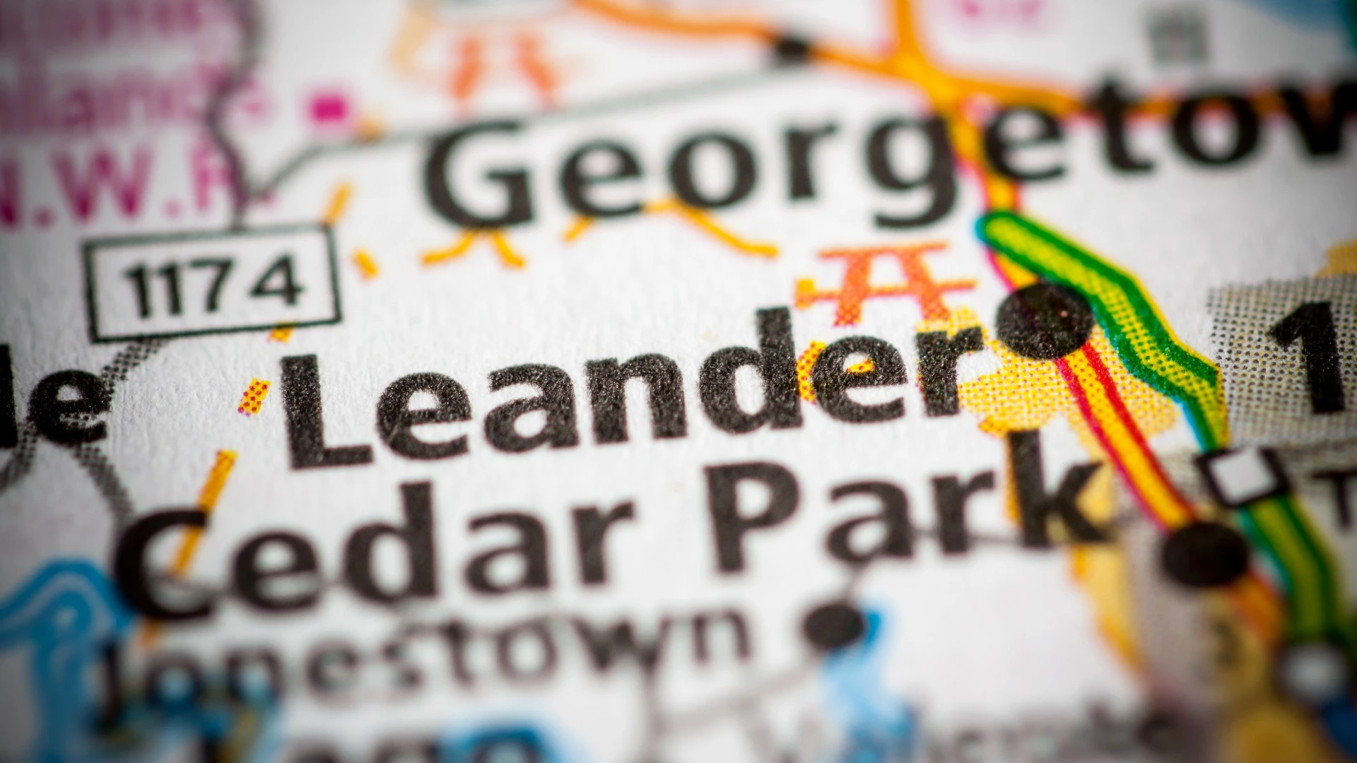 Map of Leander, TX.