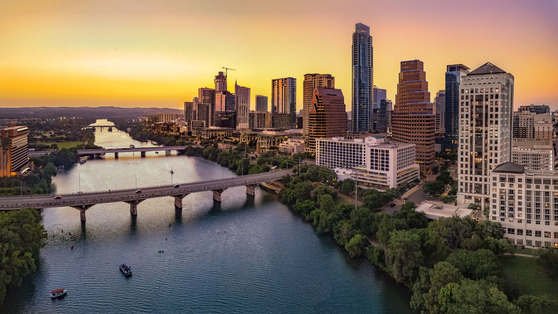 View of Austin's bridge in Austin, TX.