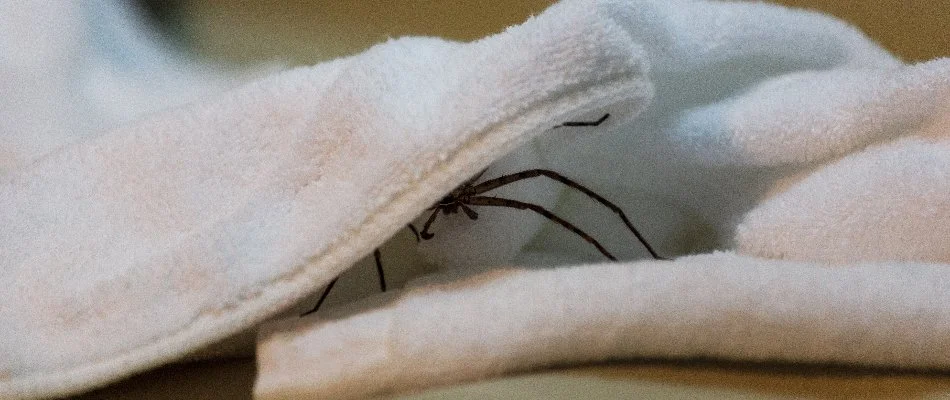 Spider under a towel in Austin, TX.